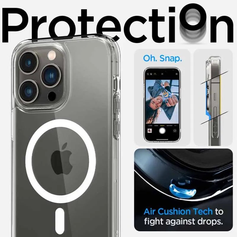 Spigen Ultra Hybrid Mag MagSafe – dėklas, skirtas iPhone 14 Pro (Baltas)
