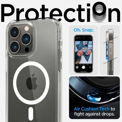 Spigen Ultra Hybrid Mag MagSafe – dėklas, skirtas iPhone 14 Pro (Baltas)
