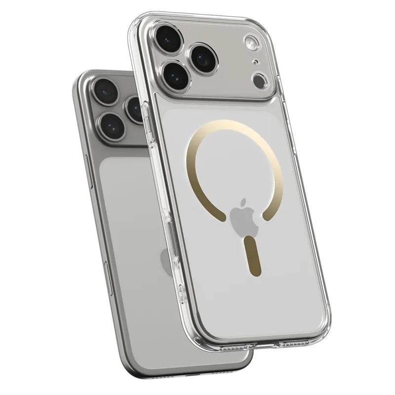 Spigen Ultra Hybrid Mag MagSafe - Dėklas, skirtas iPhone 17 Pro Max (Skaidrus/Auksinis)
