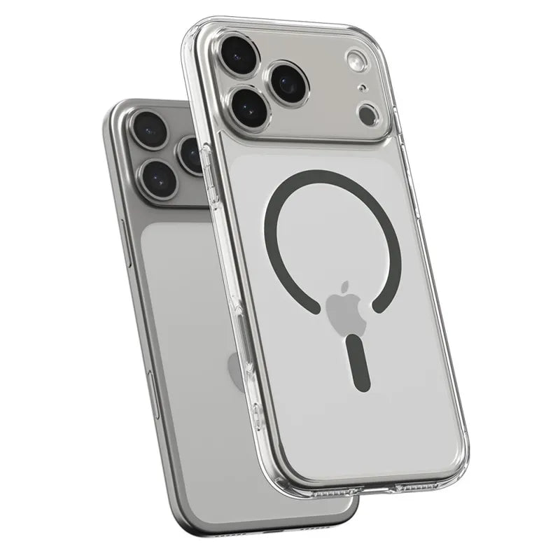 Spigen Ultra Hybrid Mag MagSafe dėklas, skirtas iPhone 17 Pro Max (Skaidrus/Grafitinis)