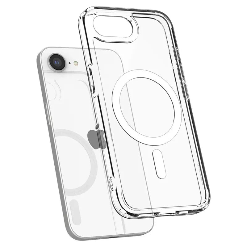 Spigen Ultra Hybrid Mag MagSafe dėklas, skirtas iPhone 17e / 16e (baltas)