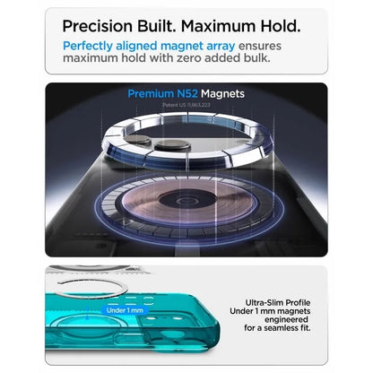 Spigen Ultra Hybrid Mag MagSafe – dėklas, skirtas iPhone 18 Pro / 17 Pro (C-One Bondi Blue)