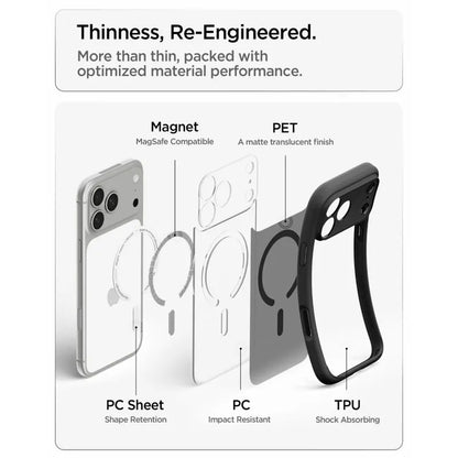 Spigen Ultra Hybrid Mag MagSafe – dėklas, skirtas iPhone 18 Pro / 17 Pro (Frost Black)