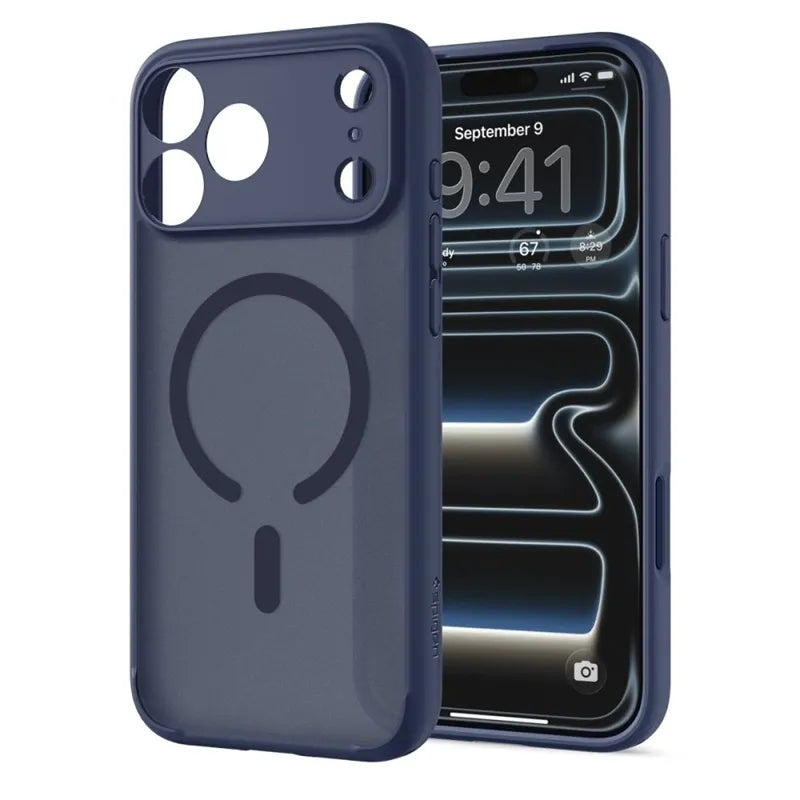 Spigen Ultra Hybrid Mag MagSafe – dėklas, skirtas iPhone 18 Pro / 17 Pro (Frost Deep Blue)