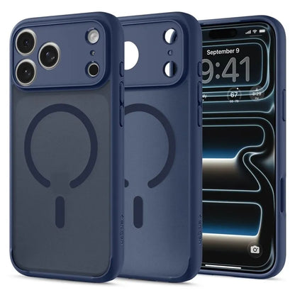 Spigen Ultra Hybrid Mag MagSafe – dėklas, skirtas iPhone 18 Pro / 17 Pro (Frost Deep Blue)