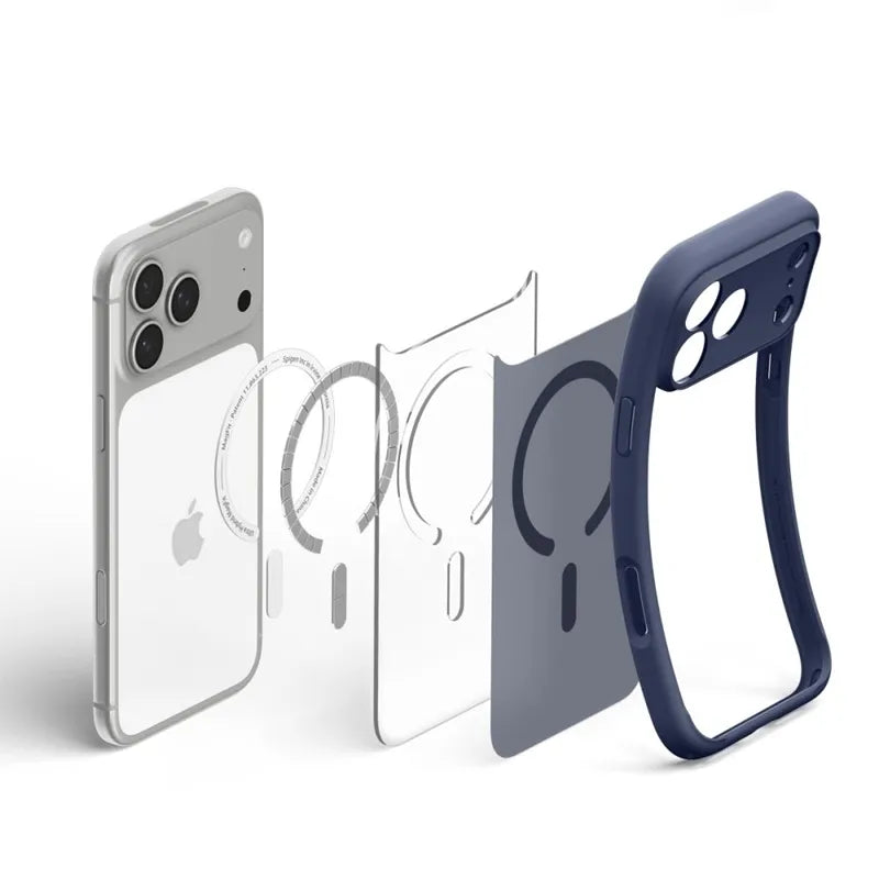 Spigen Ultra Hybrid Mag MagSafe – dėklas, skirtas iPhone 18 Pro / 17 Pro (Frost Deep Blue)