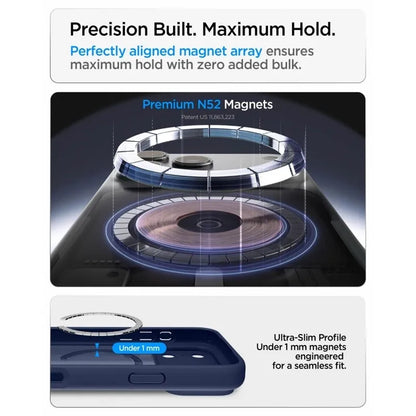 Spigen Ultra Hybrid Mag MagSafe – dėklas, skirtas iPhone 18 Pro / 17 Pro (Frost Deep Blue)