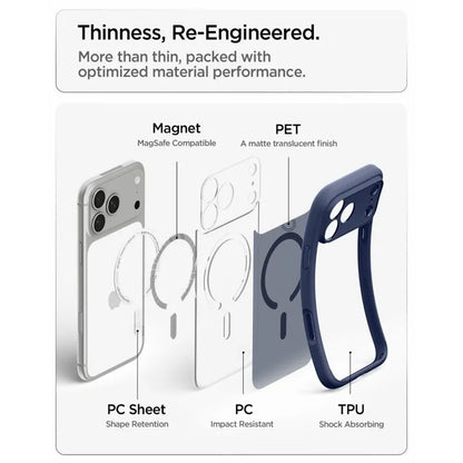 Spigen Ultra Hybrid Mag MagSafe – dėklas, skirtas iPhone 18 Pro / 17 Pro (Frost Deep Blue)