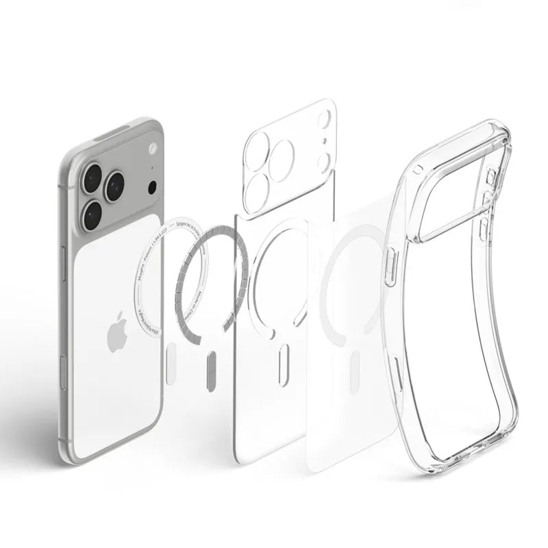 Spigen Ultra Hybrid Mag MagSafe – dėklas, skirtas iPhone 18 Pro / 17 Pro (Frost White)