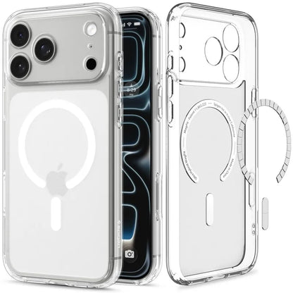 Spigen Ultra Hybrid Mag MagSafe – dėklas, skirtas iPhone 18 Pro / 17 Pro (Frost White)
