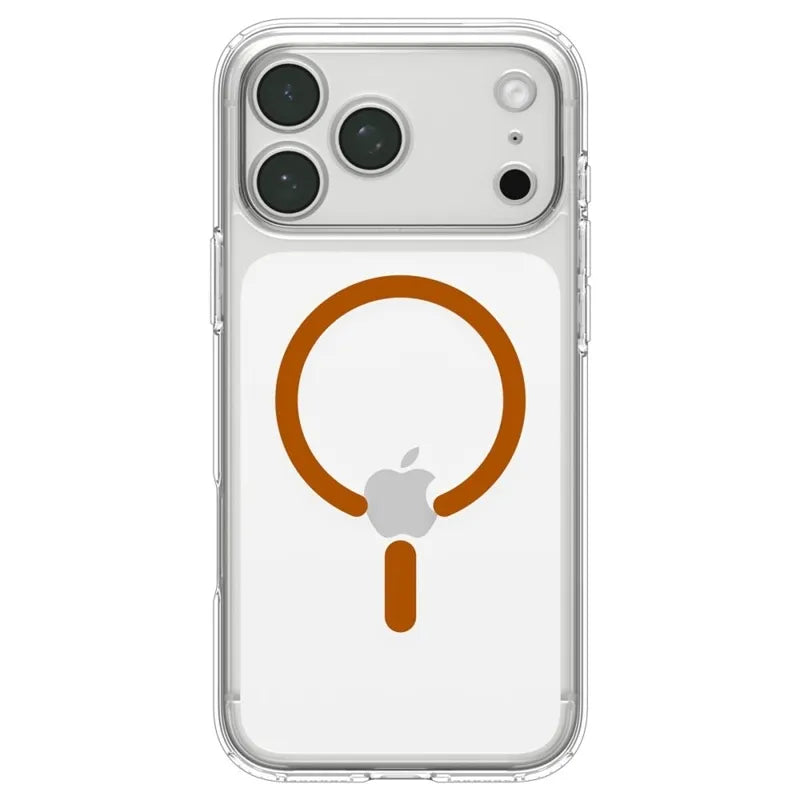 Spigen Ultra Hybrid Mag MagSafe – dėklas, skirtas iPhone 18 Pro / 17 Pro (permatomas / oranžinis)