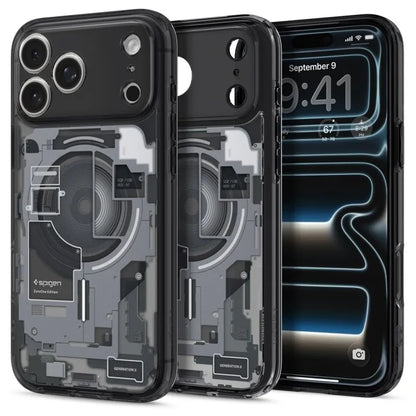 Spigen Ultra Hybrid Mag MagSafe – dėklas, skirtas iPhone 18 Pro / 17 Pro (Zero One Black)