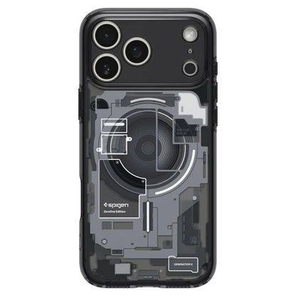 Spigen Ultra Hybrid Mag MagSafe – dėklas, skirtas iPhone 18 Pro / 17 Pro (Zero One Black)