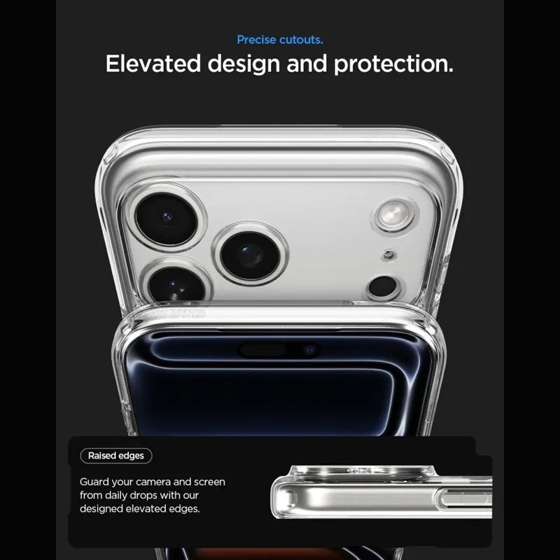 Spigen Ultra Hybrid Mag MagSafe – dėklas, skirtas iPhone 18 Pro / 17 Pro (Zero One Natural Titanium)