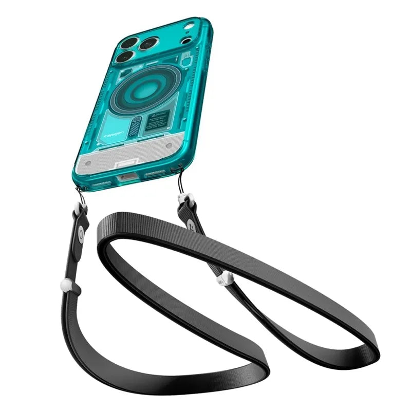 „Spigen Ultra Hybrid Mag MagSafe“ – dėklas, skirtas „iPhone 18 Pro Max“ / „17 Pro Max“ (C-One Bondi Blue)