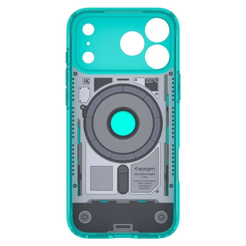 „Spigen Ultra Hybrid Mag MagSafe“ – dėklas, skirtas „iPhone 18 Pro Max“ / „17 Pro Max“ (C-One Bondi Blue)