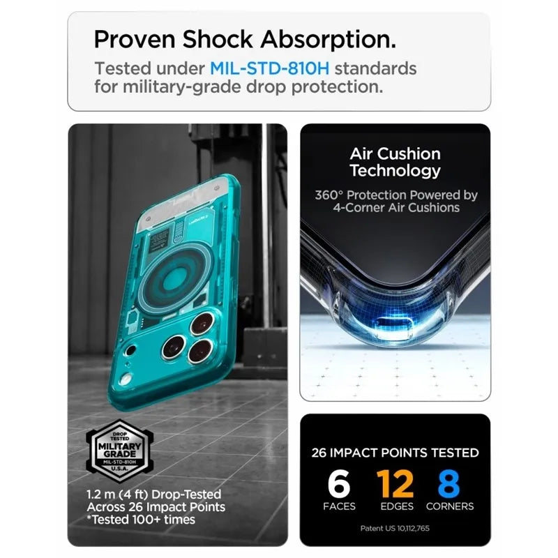 „Spigen Ultra Hybrid Mag MagSafe“ – dėklas, skirtas „iPhone 18 Pro Max“ / „17 Pro Max“ (C-One Bondi Blue)