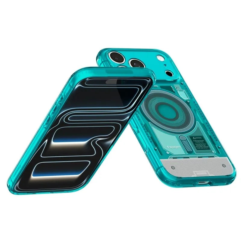 „Spigen Ultra Hybrid Mag MagSafe“ – dėklas, skirtas „iPhone 18 Pro Max“ / „17 Pro Max“ (C-One Bondi Blue)