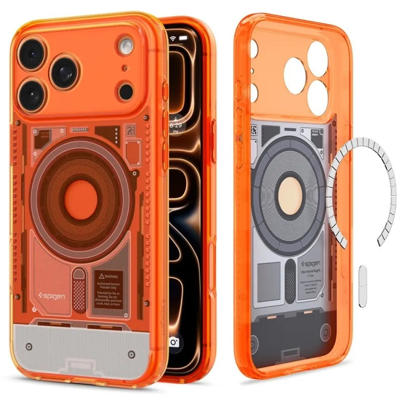 Spigen Ultra Hybrid Mag MagSafe – dėklas, skirtas iPhone 18 Pro Max / 17 Pro Max (C-One Tangerine)