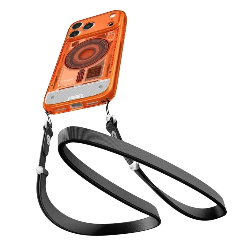 Spigen Ultra Hybrid Mag MagSafe – dėklas, skirtas iPhone 18 Pro Max / 17 Pro Max (C-One Tangerine)
