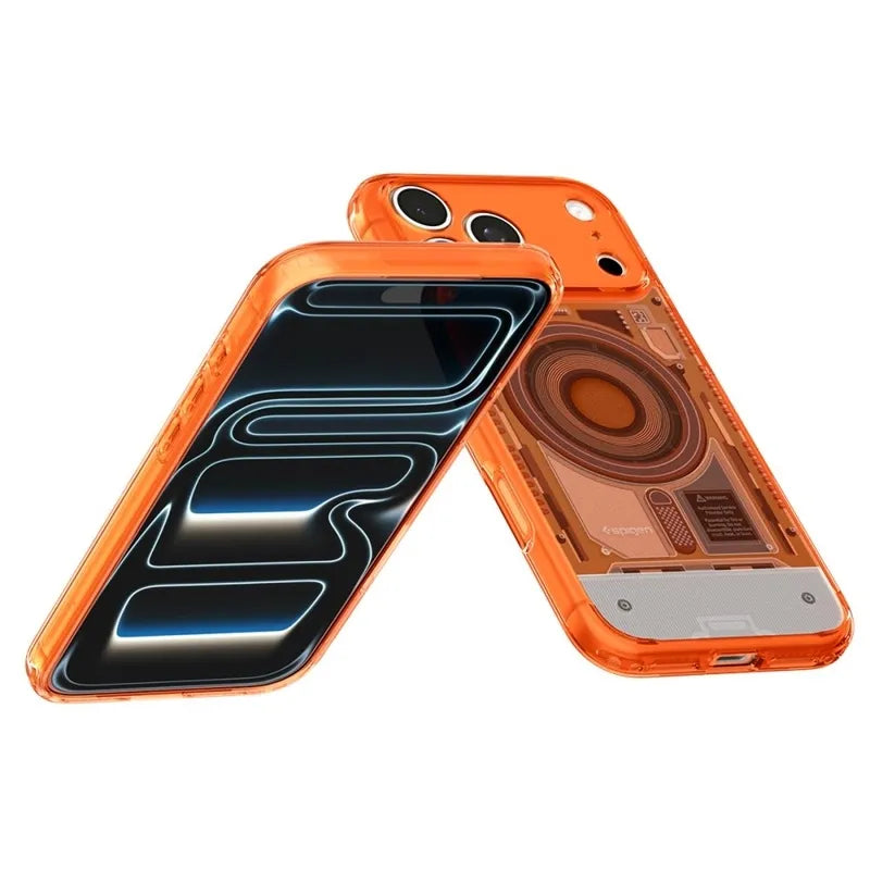 Spigen Ultra Hybrid Mag MagSafe – dėklas, skirtas iPhone 18 Pro Max / 17 Pro Max (C-One Tangerine)