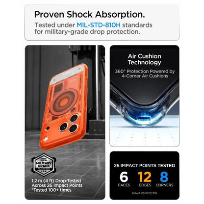 Spigen Ultra Hybrid Mag MagSafe – dėklas, skirtas iPhone 18 Pro Max / 17 Pro Max (C-One Tangerine)