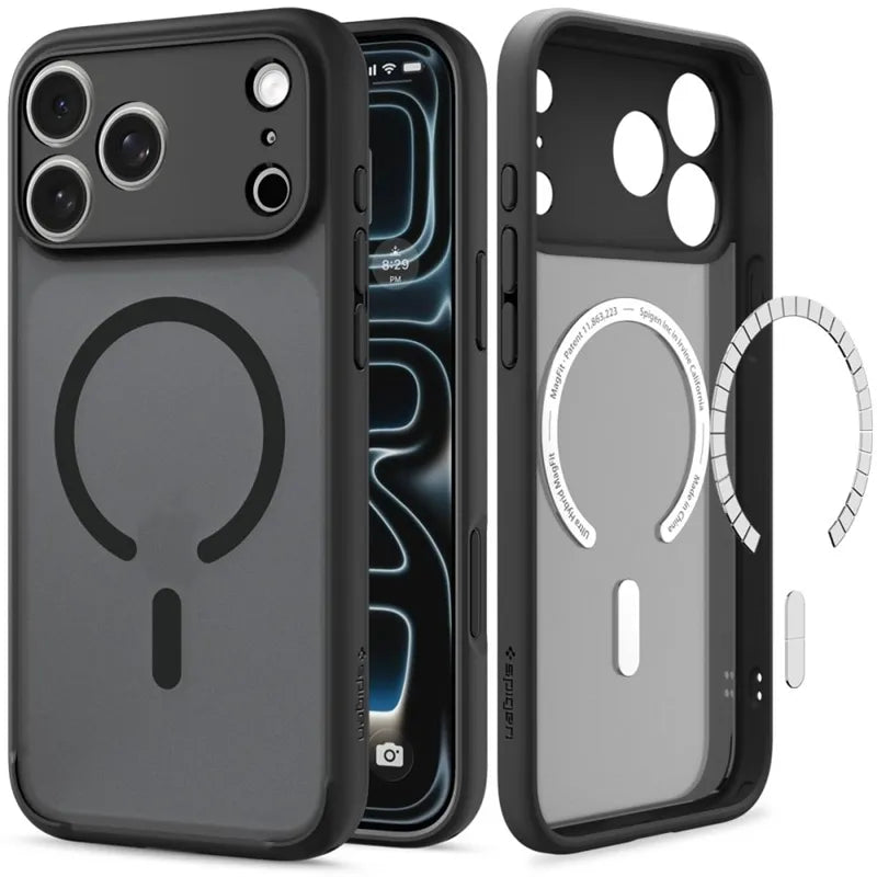 Spigen Ultra Hybrid Mag MagSafe – dėklas, skirtas iPhone 18 Pro Max / 17 Pro Max (Frost Black)