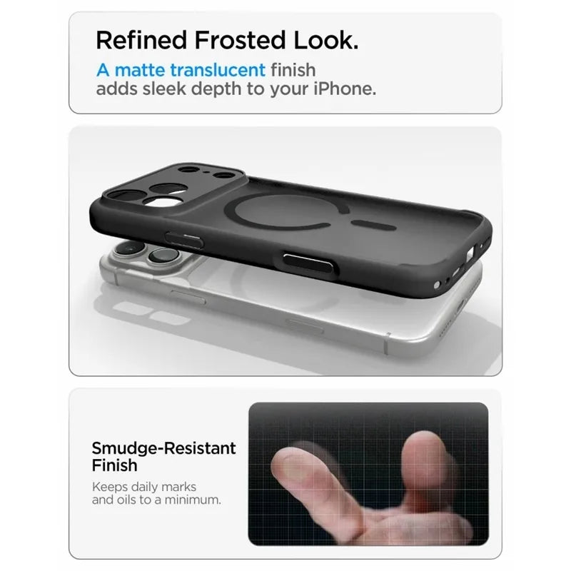 Spigen Ultra Hybrid Mag MagSafe – dėklas, skirtas iPhone 18 Pro Max / 17 Pro Max (Frost Black)
