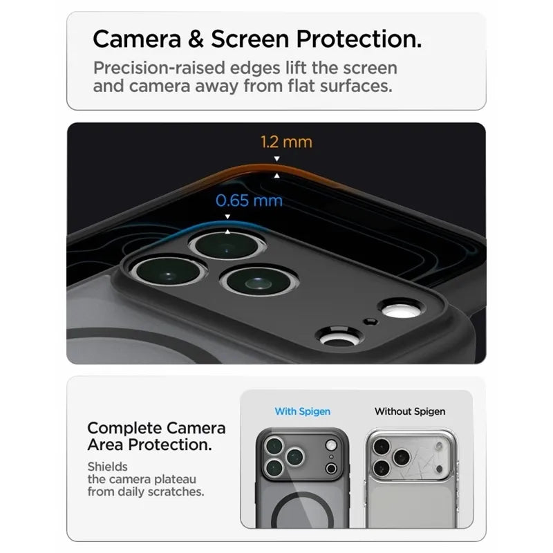 Spigen Ultra Hybrid Mag MagSafe – dėklas, skirtas iPhone 18 Pro Max / 17 Pro Max (Frost Black)