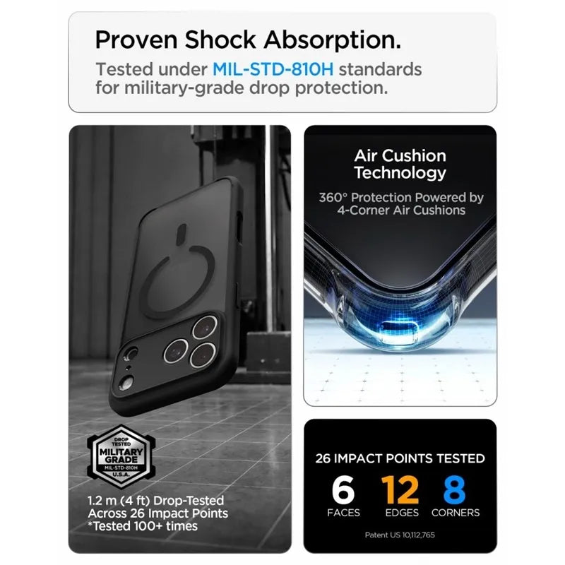Spigen Ultra Hybrid Mag MagSafe – dėklas, skirtas iPhone 18 Pro Max / 17 Pro Max (Frost Black)