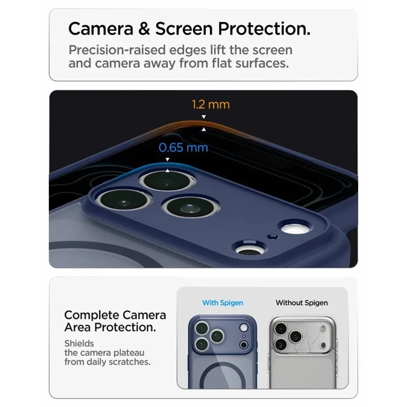 Spigen Ultra Hybrid Mag MagSafe – dėklas, skirtas iPhone 18 Pro Max / 17 Pro Max (Frost Deep Blue)