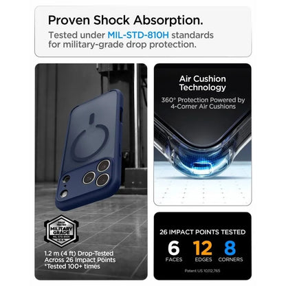 Spigen Ultra Hybrid Mag MagSafe – dėklas, skirtas iPhone 18 Pro Max / 17 Pro Max (Frost Deep Blue)