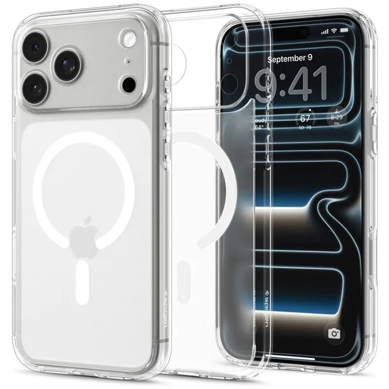 Spigen Ultra Hybrid Mag MagSafe – dėklas, skirtas iPhone 18 Pro Max / 17 Pro Max (Frost White)