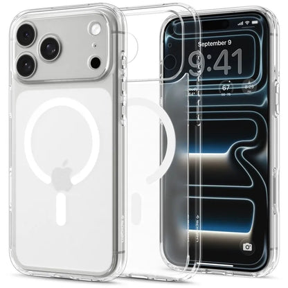 Spigen Ultra Hybrid Mag MagSafe – dėklas, skirtas iPhone 18 Pro Max / 17 Pro Max (Frost White)