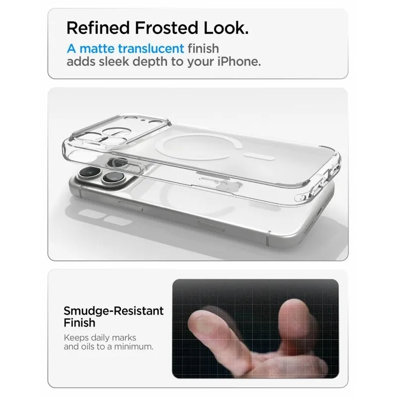 Spigen Ultra Hybrid Mag MagSafe – dėklas, skirtas iPhone 18 Pro Max / 17 Pro Max (Frost White)