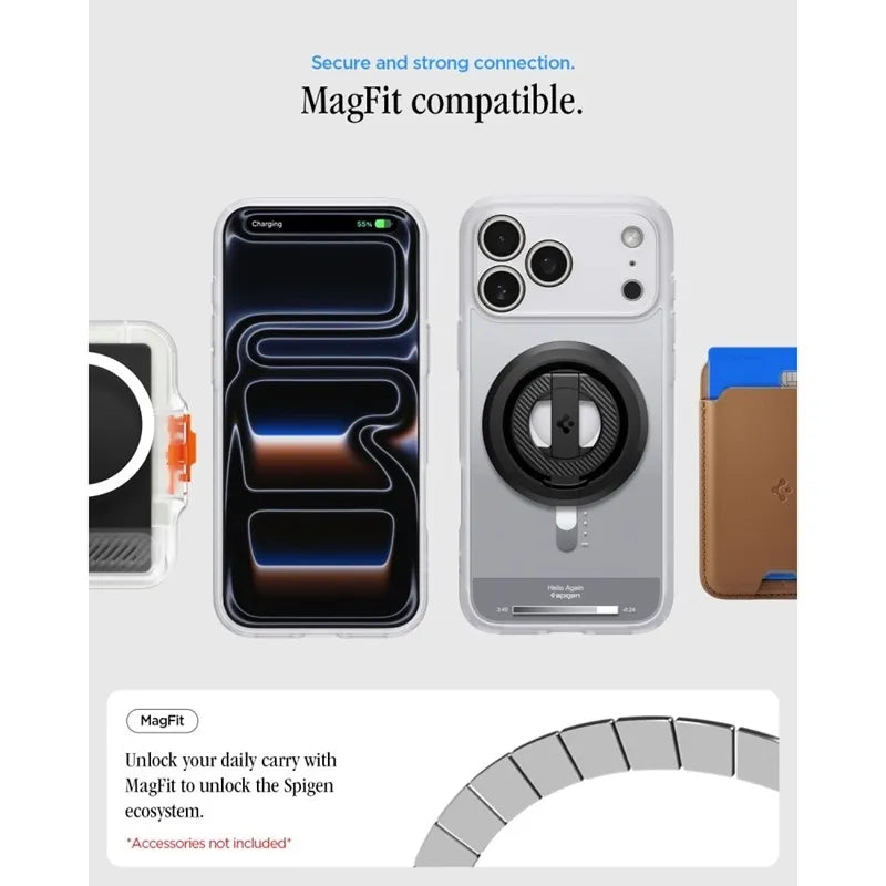 Spigen Ultra Hybrid Mag MagSafe – dėklas, skirtas iPhone 18 Pro Max / 17 Pro Max (klasikinė sidabrinė spalva)