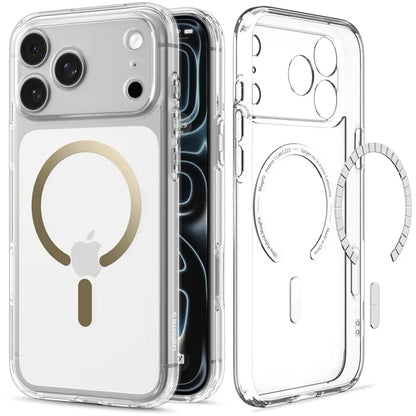 Spigen Ultra Hybrid Mag MagSafe – dėklas, skirtas iPhone 18 Pro Max / 17 Pro Max (skaidrus / auksinis)
