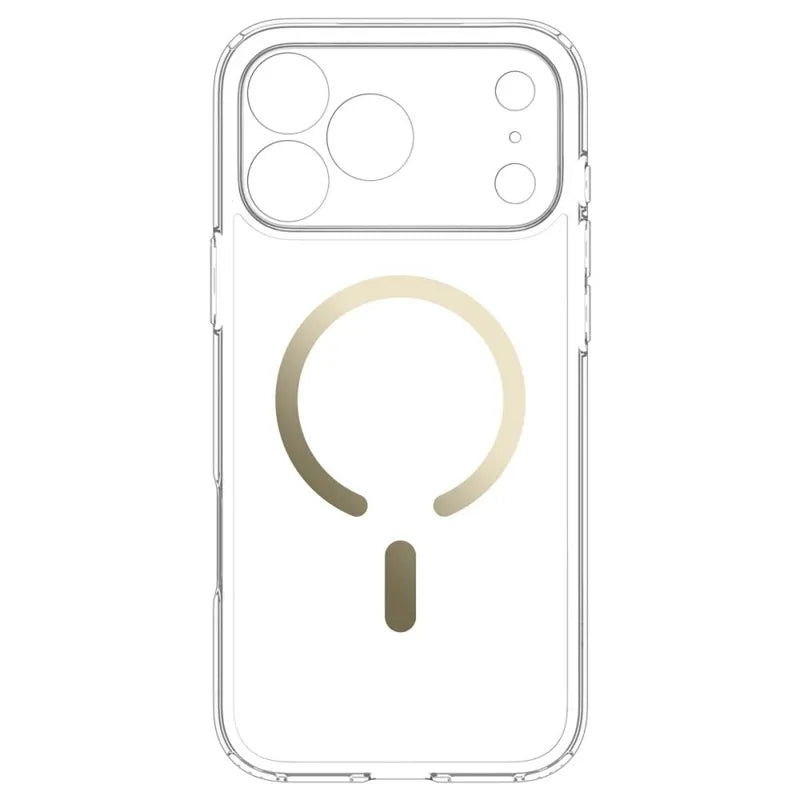 Spigen Ultra Hybrid Mag MagSafe – dėklas, skirtas iPhone 18 Pro Max / 17 Pro Max (skaidrus / auksinis)