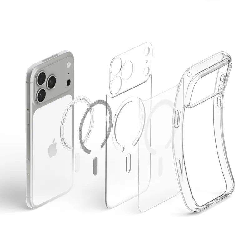 Spigen Ultra Hybrid Mag MagSafe – dėklas, skirtas iPhone 18 Pro Max / 17 Pro Max (skaidrus / baltas)