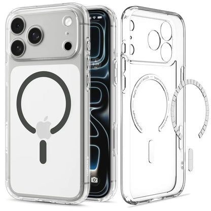 Spigen Ultra Hybrid Mag MagSafe – dėklas, skirtas iPhone 18 Pro Max / 17 Pro Max (skaidrus / grafito)