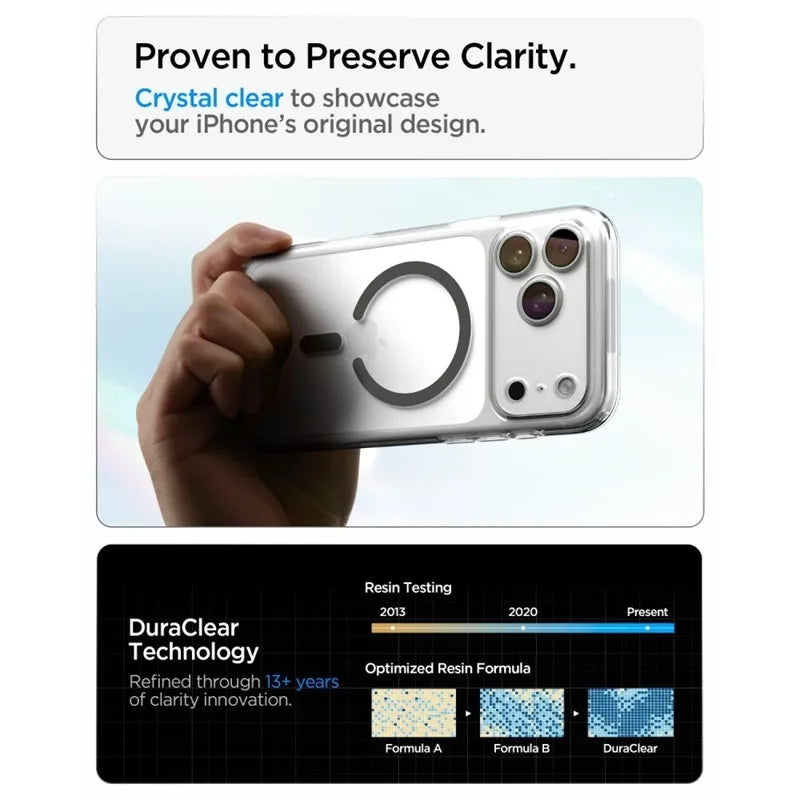 Spigen Ultra Hybrid Mag MagSafe – dėklas, skirtas iPhone 18 Pro Max / 17 Pro Max (skaidrus / grafito)
