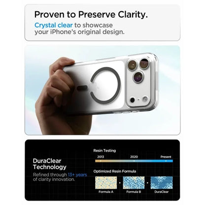 Spigen Ultra Hybrid Mag MagSafe – dėklas, skirtas iPhone 18 Pro Max / 17 Pro Max (skaidrus / grafito)