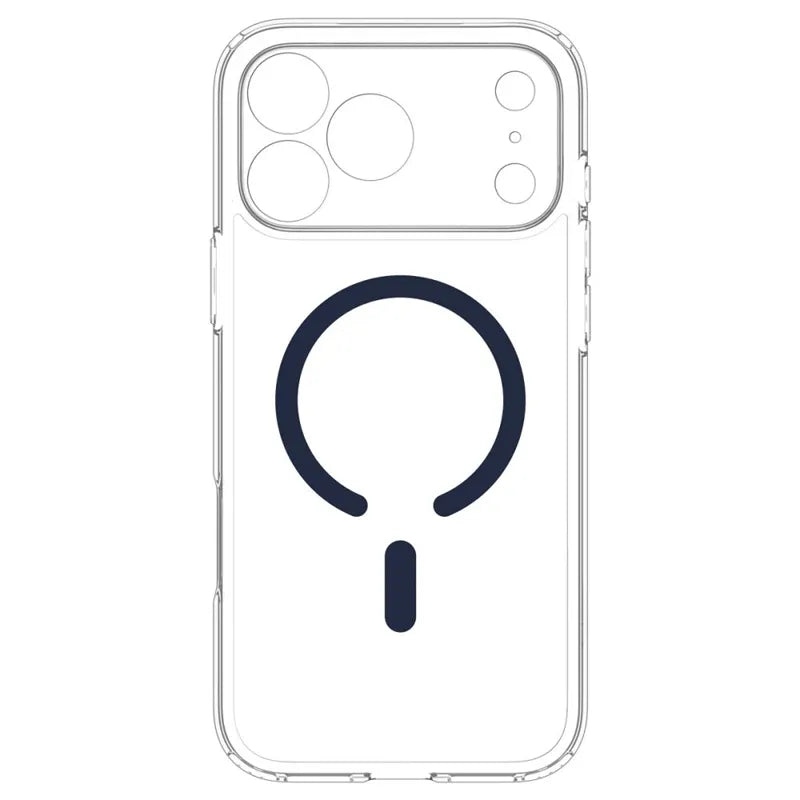 Spigen Ultra Hybrid Mag MagSafe – dėklas, skirtas iPhone 18 Pro Max / 17 Pro Max (skaidrus / tamsiai mėlynas)