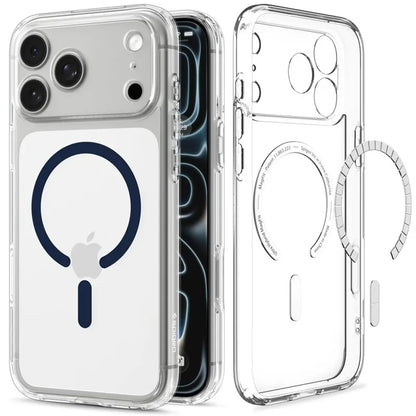 Spigen Ultra Hybrid Mag MagSafe – dėklas, skirtas iPhone 18 Pro Max / 17 Pro Max (skaidrus / tamsiai mėlynas)