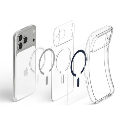 Spigen Ultra Hybrid Mag MagSafe – dėklas, skirtas iPhone 18 Pro Max / 17 Pro Max (skaidrus / tamsiai mėlynas)