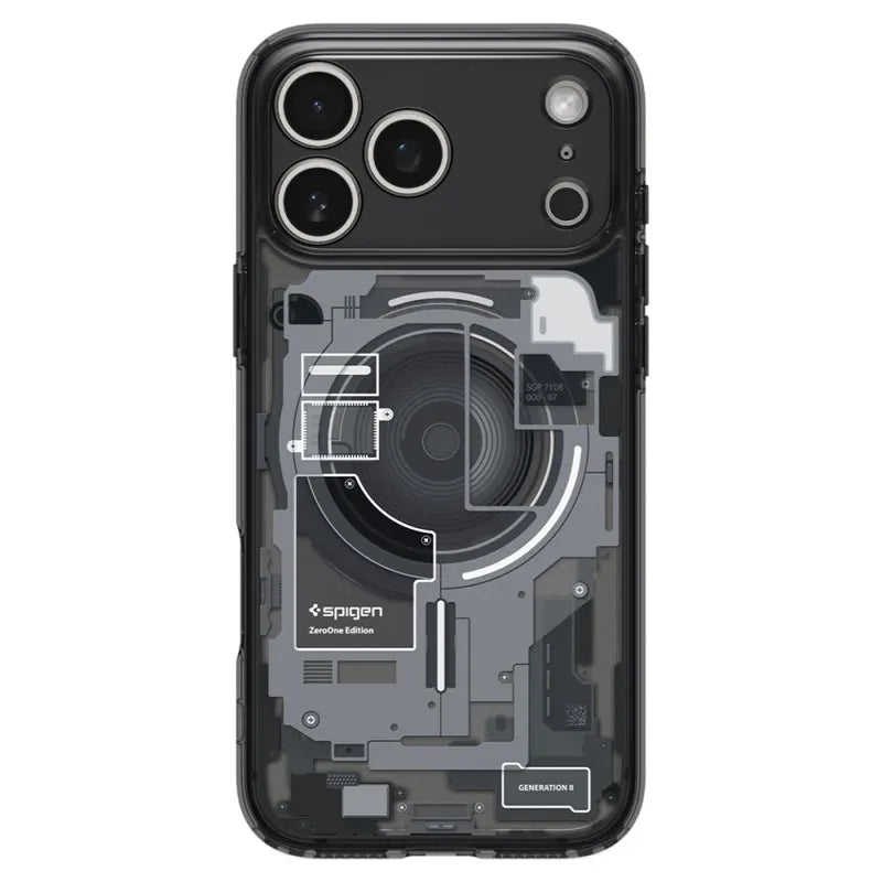 Spigen Ultra Hybrid Mag MagSafe – dėklas, skirtas iPhone 18 Pro Max / 17 Pro Max (Zero One Black)