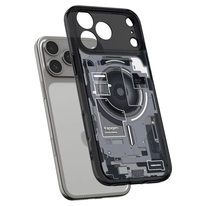 Spigen Ultra Hybrid Mag MagSafe – dėklas, skirtas iPhone 18 Pro Max / 17 Pro Max (Zero One Black)