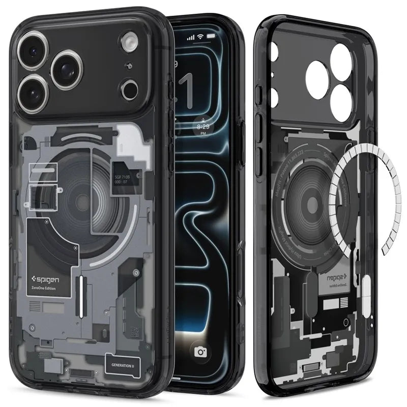Spigen Ultra Hybrid Mag MagSafe – dėklas, skirtas iPhone 18 Pro Max / 17 Pro Max (Zero One Black)