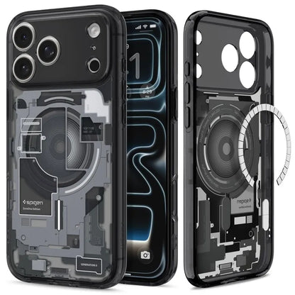 Spigen Ultra Hybrid Mag MagSafe – dėklas, skirtas iPhone 18 Pro Max / 17 Pro Max (Zero One Black)