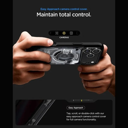Spigen Ultra Hybrid Mag MagSafe – dėklas, skirtas iPhone 18 Pro Max / 17 Pro Max (Zero One Black)
